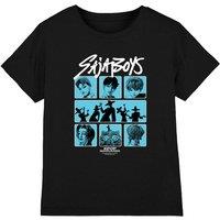 Netflix Kpop Demon Hunters Saja Boys Posterized Squares Kids T-Shirt, Black | Size: 7-8 Years