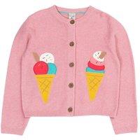 Frugi Girl's Rosa Applique Cardigan in Pink | Size: 1-2 Years