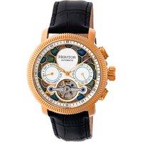 Heritor Automatic Aura Men's Semi-Skeleton Leather-Band Watch