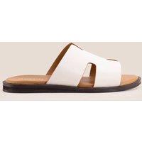 Oswin Hyde Men's Phoenix H Frame Strap Leather Sandals in White | Size: 10