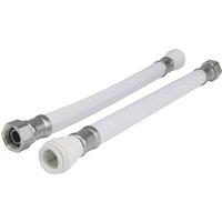 John Guest White PVC Hose 300mm - 15mm X 3/4" TC (Pack Of 2)