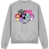 Netflix Kpop Demon Hunters Saja Boys Lion Mascots Sweatshirt, Athletic Heather in Light Grey | Size: 2XL