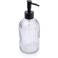 Candlelight Apothecary Glass Soap Dispenser With Black Pump in Grey