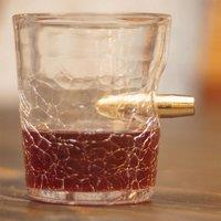 Menkind Connoisseur Creations Bullet Shot Glass Cracked Texture Design in Clear