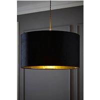 ValueLights Reni Black Velvet with Metallic Gold Inner Easy Fit Ceiling Lamp Shade | Size: Medium