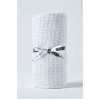 Homescapes Cotton Waffle Baby Blanket - Soft, Breathable & Skin-Friendly in White | Size: 90 cm x 112 cm