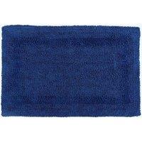 Homescapes Luxury Bath Mat Reversible 100% Cotton 1600GSM, 50 x 80cm, Extra Soft in Navy | Size: 50 x 80 cm