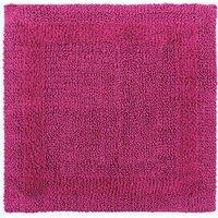 Homescapes Luxury Square Bath Mat 1600GSM 100% Cotton Reversible Shower Mat, 50cm in Raspberry