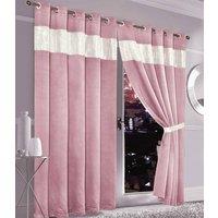 New Edge Blinds Diamante Blackout Eyelet Curtains in Black, 167cm x 228cm in Dusty Pink | Size: 167 cm width x 228 cm drop