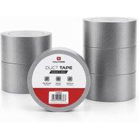 Haltons 6 Pack Heavy Duty Duct Tape, Waterproof Repair Sealing (25m x 50mm) in Silver