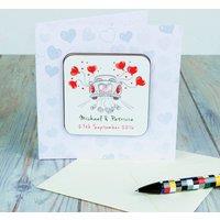 Uniqueful Personalised Just Married Coaster Card Wedding Gift for Couple