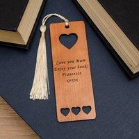 Uniqueful Personalised Cherrywood Bookmark Mothers Day Gift for Mum in Brown | Size: 1 Pack