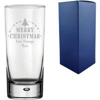 Uniqueful Personalised Merry Christmas Tree Design Bubble Hiball Tumbler Glass in Clear | Size: 100ml