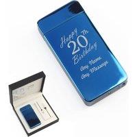 Uniqueful Personalised Happy 20th Birthday Blue Electric Arc Lighter | Size: 1 Pack