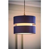 ValueLights Sophia Small 26cm Drum Easy Fit Ceiling Light Lamp Shade with Bulb in Navy | Size: 10 inches