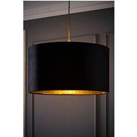 ValueLights Reni Black Velvet with Gold Inner Easy Fit Ceiling Lamp Shade & Bulb | Size: Medium