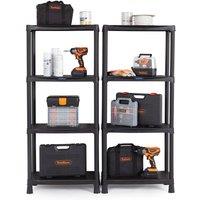 VonHaus 4 Tier Garage Shelving Units in Black