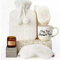 volila Easter Gift Set with 500ml Hot Water Bottle, Fluffy Socks, Lavender Candle & Eye Mask in White