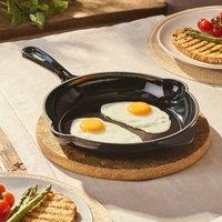 Cooks Professional 26cm Cast Iron Frying Pan with Enamel Interior in Black