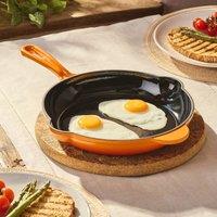 Cooks Professional 26cm Cast Iron Frying Pan with Enamel Interior in Orange