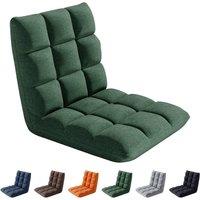 MCC Direct Folding FloorChair 14 Position Padded Adjustable Lounge Recliner Chair in Green