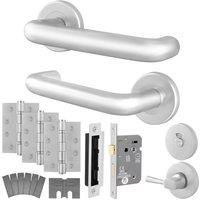 AFIT Satin Al Return to Door Fire Rated Handles Bath Lock 64mm Hinges in Silver | Size: 150mm x 150mm