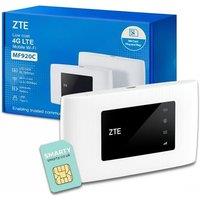 ZTE MF920 Unlocked CAT 4/4G Portable Low Cost Travel Wi-Fi Hotspot in White