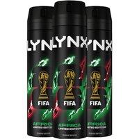 Lynx Men's Africa Body Spray XL 48-Hour HD Fragrance Deodorant, 200ml, 3 Pack in Black