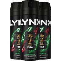 Lynx Men's Africa Body Spray Deodorant 48Hrs HD Fragrance 150ml, 3 Pack in Black