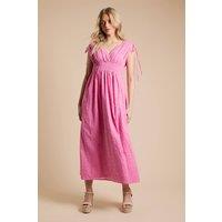 Dorothy Perkins Women's Drawstring Shirred Bodice Midi Dress in Pink | Size: 8