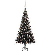 Berkfield Home Artificial Pre-lit Christmas Tree with Ball Set Black 150 cm PVC
