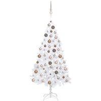 Berkfield Home Artificial Pre-lit Christmas Tree with Ball Set White 150 cm PVC