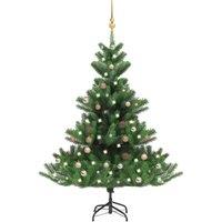 Berkfield Home Nordmann Fir Artificial Christmas Tree LED&Ball Set Green 150cm