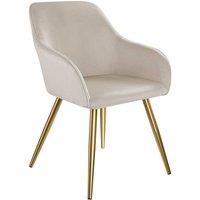 tectake Accent Chair Marilyn Per Piece - Taupe/Gold in Taupe | Size: 1 Pack