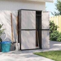 Berkfield Home Outdoor Storage Cabinet Grey & Black 97x37x165 cm PP | Size: 97 x 37 x 165 cm