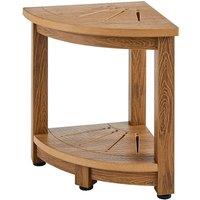 VEVOR Sturdy Shower Bench 16.5 Height Faux Wood Grain Water Resistant in Light Brown
