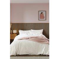 Helena Springfield 'Waffle Stripe' Duvet Cover Set in Pink | Size: Super King
