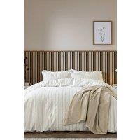 Helena Springfield 'Waffle Stripe' Duvet Cover Set in Cream | Size: Single