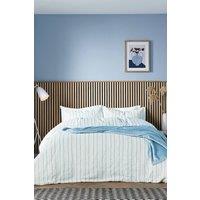 Helena Springfield 'Waffle Stripe' Duvet Cover Set in Light Blue | Size: Super King