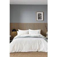 Helena Springfield 'Waffle Stripe' Duvet Cover Set in Grey | Size: Single