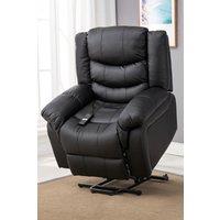 More4Homes Seattle Electric Single Motor Rise Recliner Bonded Leather Chair in Black