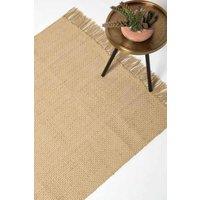 Homescapes Zaphyr Natural Handwoven Jute Rug with Tassels | Size: 66 cm x 200 cm