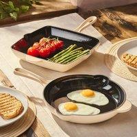 Cooks Professional 2 Piece Cast Iron Frying Pan & Skillet Set with Enamel Interior in Ivory | Size: 3 Pack