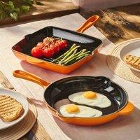 Cooks Professional 2 Piece Cast Iron Frying Pan & Skillet Set with Enamel Interior in Orange | Size: 4 Pack