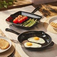 Cooks Professional 2 Piece Cast Iron Frying Pan & Skillet Set with Enamel Interior in Black | Size: 5 Pack