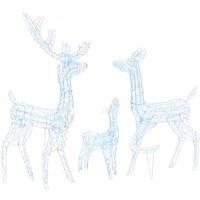 Berkfield Home Acrylic Reindeer Family Christmas Decoration 300 LED Cold White