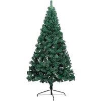 Berkfield Home Artificial Half Pre-lit Christmas Tree with Ball Set Green 180 cm