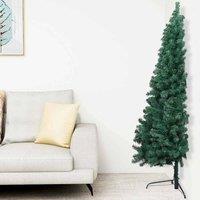 Berkfield Home Artificial Half Pre-lit Christmas Tree with Ball Set Green 240 cm
