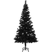 Berkfield Home Artificial Pre-lit Christmas Tree with Ball Set Black 180 cm PVC