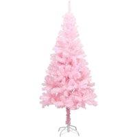 Berkfield Home Artificial Pre-lit Christmas Tree with Ball Set Pink 150 cm PVC
